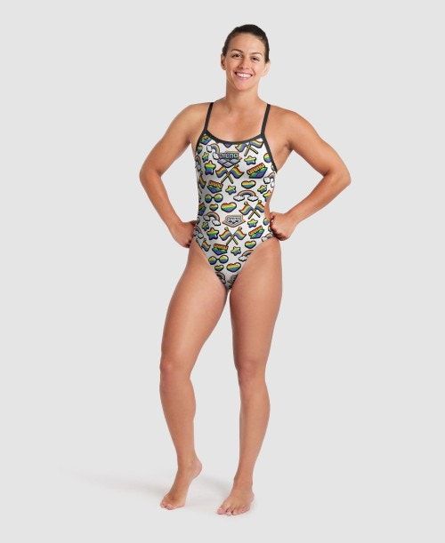 Arena Pride Print Of The Month Challenge Back One Piece Body Dam Olika Färger | DXJSNVC-92