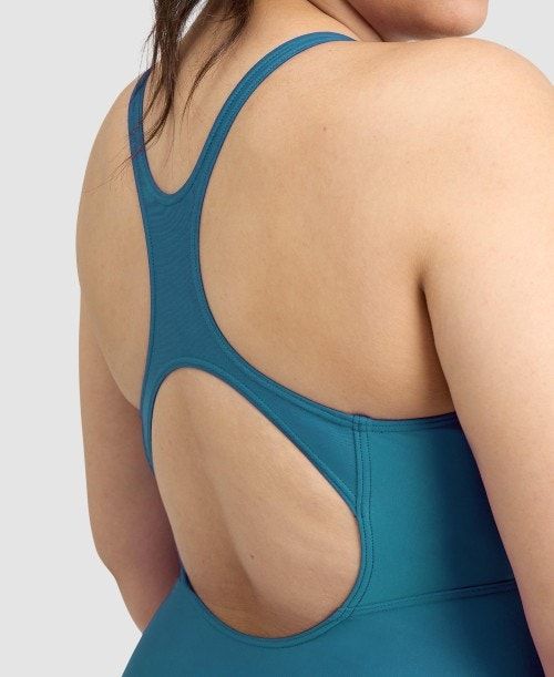 Arena Solid Control Pro Back Plus One Piece Body Dam Mörkturkos | YRGBHDA-46