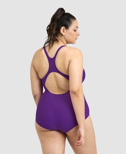 Arena Solid Control Pro Back Plus One Piece Body Dam Lila | CRNUWAJ-76