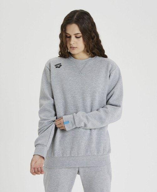 Arena Solid Crewneck Pullover Dam Grå | MLSJFOI-58