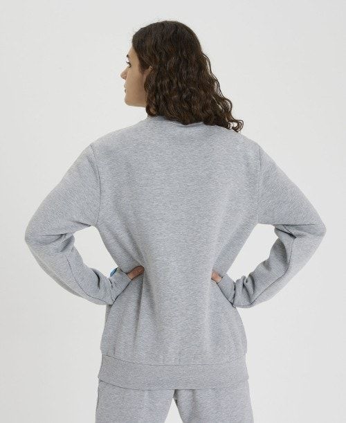 Arena Solid Crewneck Pullover Dam Grå | MLSJFOI-58