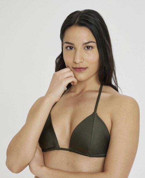 Arena Solid Triangle Bikini Bikiniler Dam Mörkolivgröna | NUGQRBH-59