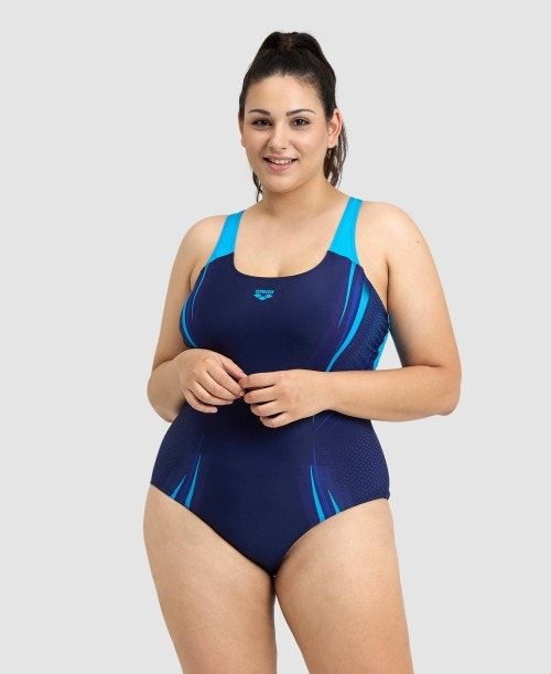 Arena Spikes Pro Back Plus One Piece Body Dam Marinblå Turkos | CWAOXDV-12