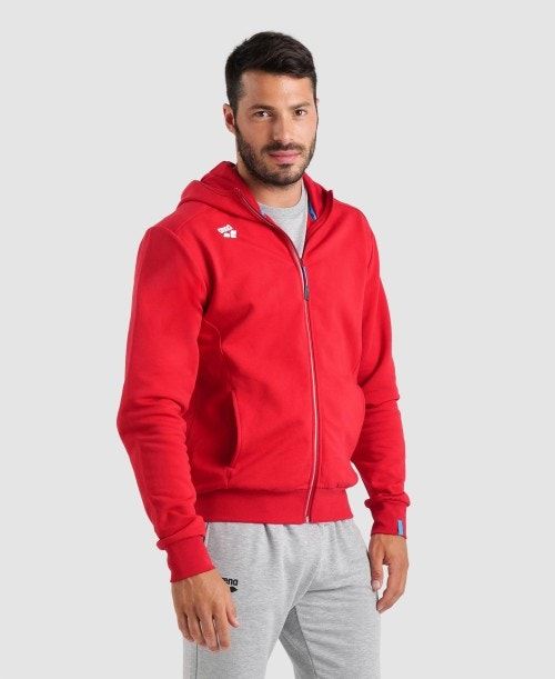 Arena Team Hooded Jacket Panel Jackor Dam Röda | GSBHJDY-16