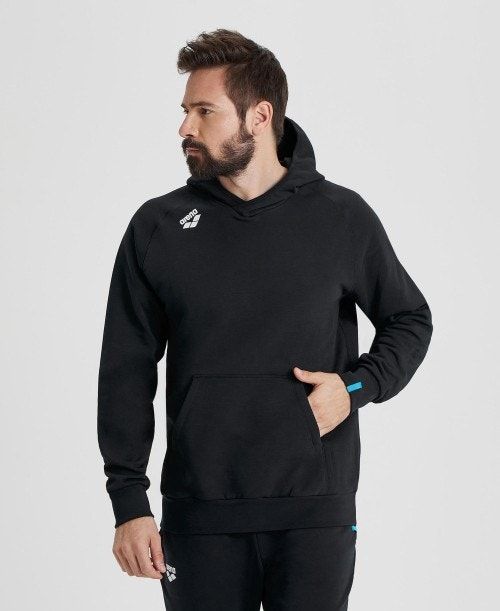 Arena Team Hooded Sweatshirt Panel Tröjor Herr Svarta | JUCZNRP-10