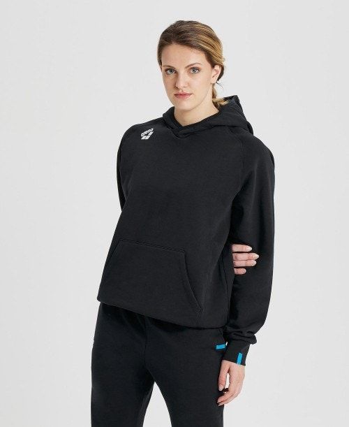 Arena Team Hooded Sweatshirt Panel Tröjor Herr Svarta | JUCZNRP-10