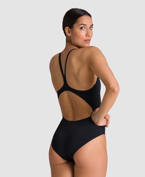 Arena Team Light Drop Back One Piece Body Dam Svarta Vita | PHAFYSO-69