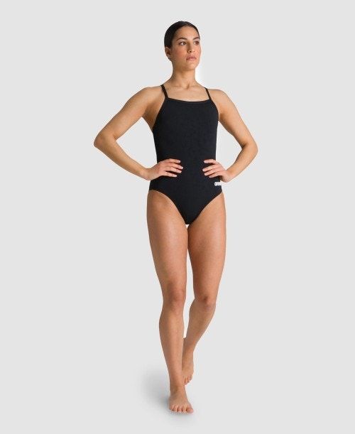 Arena Team Light Drop Back One Piece Body Dam Svarta Vita | PHAFYSO-69