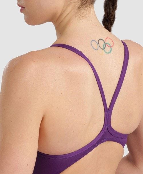 Arena Team Light Drop Back One Piece Body Dam Lila Vita | LPXFDRN-62