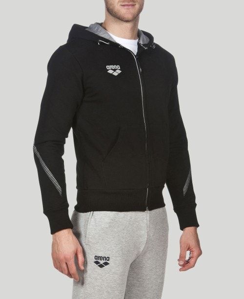 Arena Team Line Hooded Jacket Jackor Herr Svarta | FMIXKQB-50