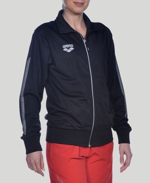 Arena Team Line Knitted Poly Jacket Jackor Herr Svarta | WKNVFCH-43