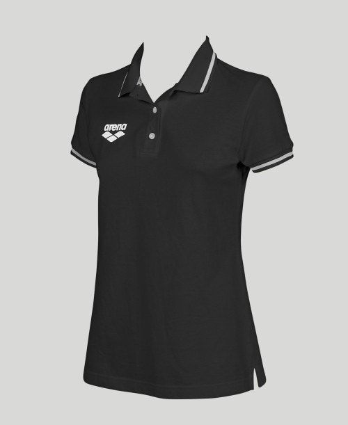 Arena Team Line Short Sleeve Polo Shorts Dam Svarta | GNKUEWQ-60