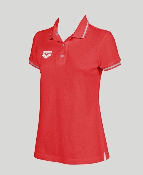 Arena Team Line Short Sleeve Polo Shorts Dam Röda | LGMPYBS-40