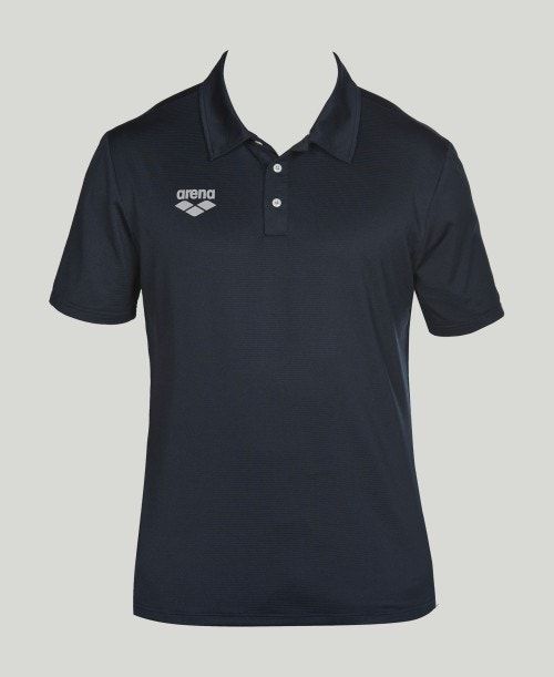 Arena Team Line Tech Short Sleeve Polo Shorts Herr Marinblå | EHURMZO-59