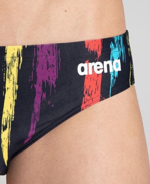 Arena Team Painted Stripes Brief Kalsonger Herr Svarta Olika Färger Gula | RWEIKZF-31