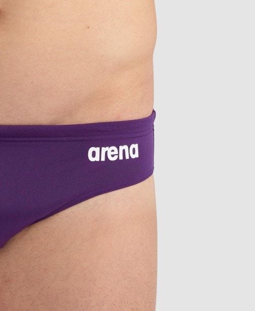 Arena Team Solid Brief Kalsonger Herr Lila Vita | UZXWTAO-39