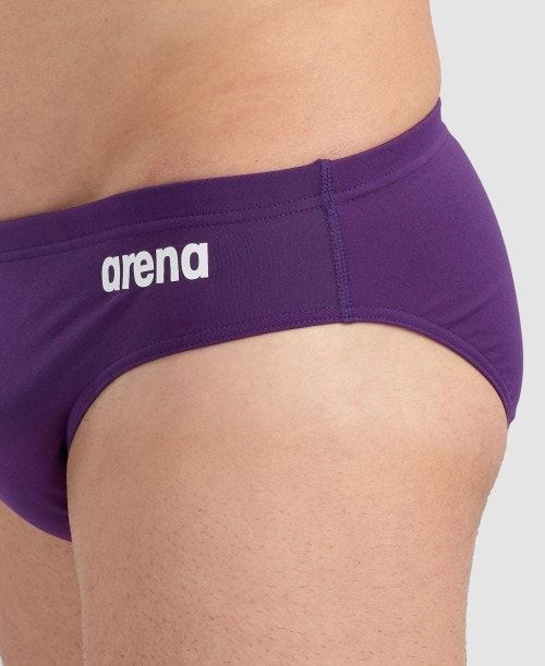 Arena Team Solid Brief Kalsonger Herr Lila Vita | UZXWTAO-39