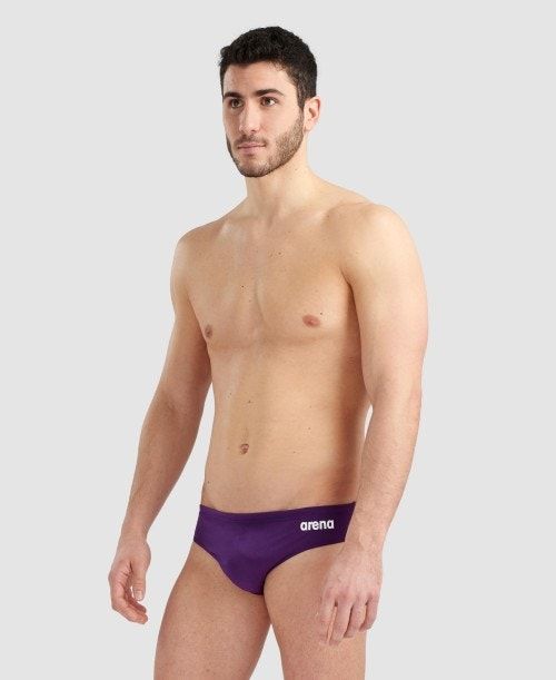 Arena Team Solid Brief Kalsonger Herr Lila Vita | UZXWTAO-39