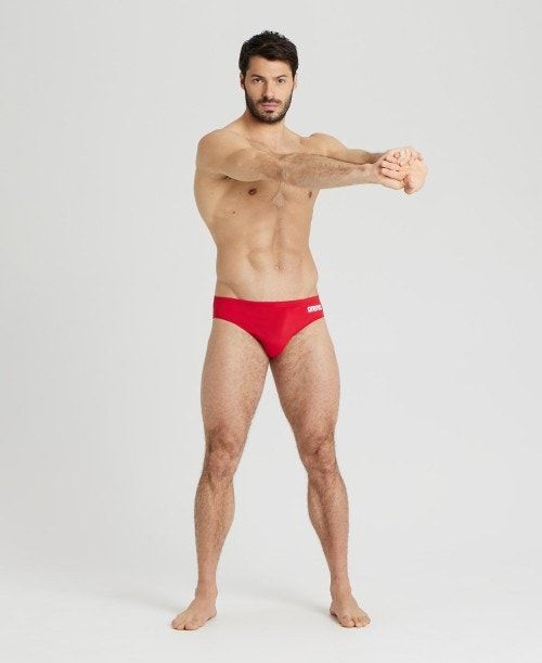 Arena Team Solid Brief Kalsonger Herr Röda Vita | IACFUQL-18