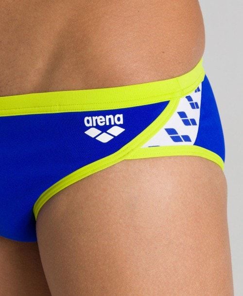 Arena Team Stripe Brief Kalsonger Herr Blå Gröna | HVUJATI-46