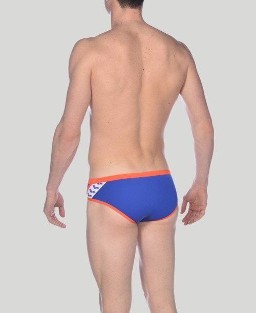 Arena Team Stripe Brief Kalsonger Herr Blå Rosa | IWOGHNJ-53