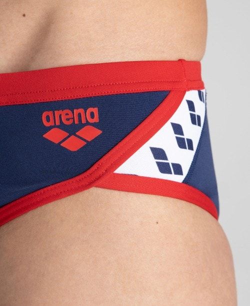 Arena Team Stripe Brief Kalsonger Herr Marinblå Röda | GOTVYKL-01