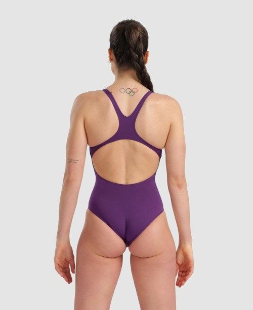 Arena Team Swim Pro Solid One Piece Body Dam Lila Vita | XZELRQW-48