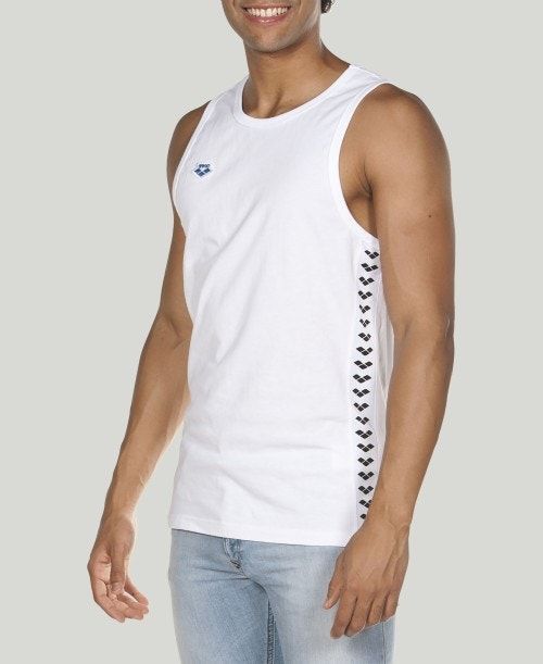 Arena Team Tank Top Top Herr Vita Vita Svarta | CPEJWGQ-39