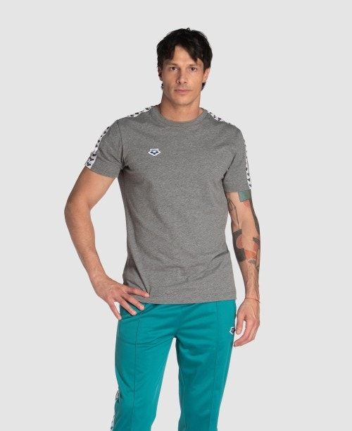 Arena Team Us T-shirt Shorts Herr Mörkgrå Vita | YLENJHF-67