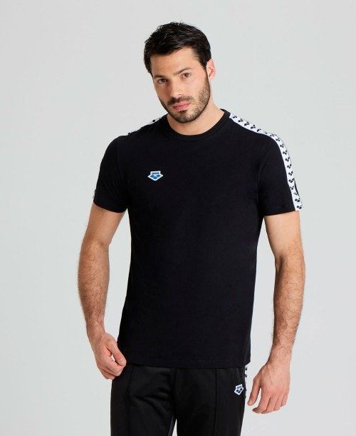 Arena Team Us T-shirt Shorts Herr Svarta Vita Svarta | UCRNITZ-70