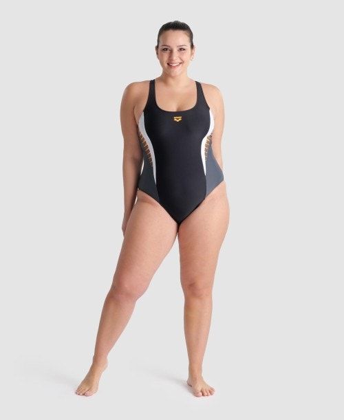 Arena Threefold V Back Plus One Piece Body Dam Svarta Vita | RLFGSEV-73