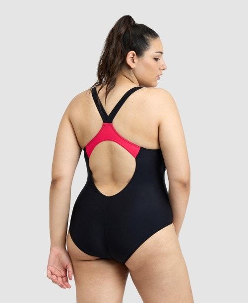 Arena Threefold V Back Plus One Piece Body Dam Svarta Svarta | ECZRLBH-02