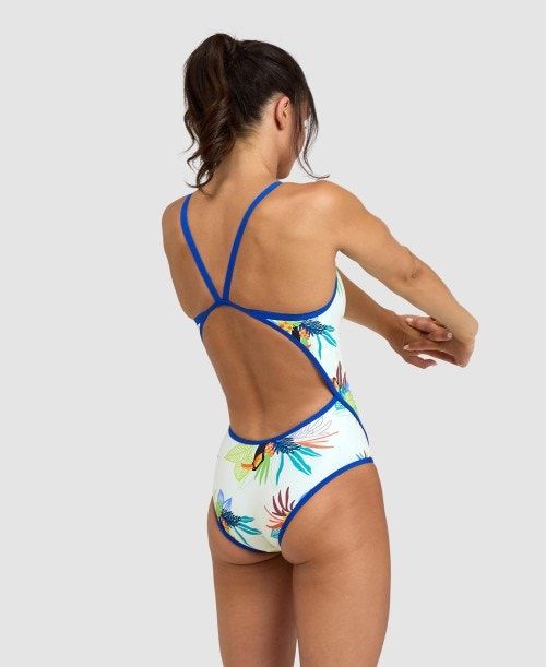 Arena Toucan Super Fly Back One Piece Body Dam Blå Vita Olika Färger | XIHDOBM-32