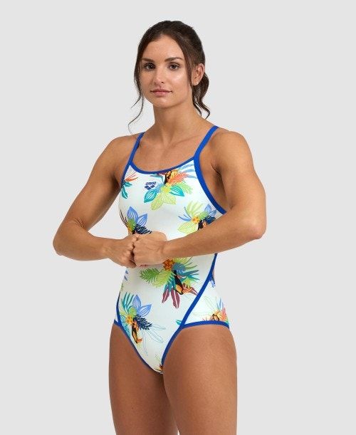 Arena Toucan Super Fly Back One Piece Body Dam Blå Vita Olika Färger | XIHDOBM-32