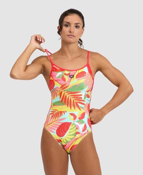 Arena Tropic Lace Back One Piece Body Dam Röda Olika Färger | WGMNDOA-54