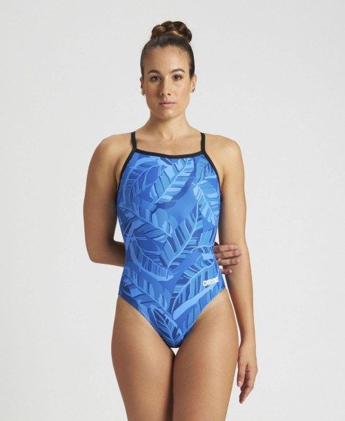 Arena Tropicals Light Drop Back One Piece Body Dam Svarta Kungsblått Olika Färger | BIKDNHZ-18