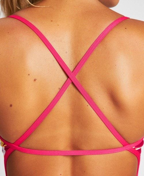 Arena Tropics Accellerate Back One Piece Body Dam Rosa Vita Olika Färger | JGIXZBK-27