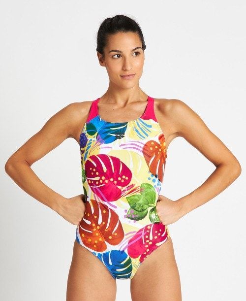 Arena Tropics Swim Pro Back One Piece Body Dam Rosa Vita Olika Färger | DHANGUC-97