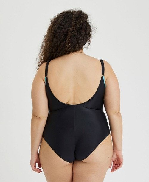 Arena U Back Placement Plus Swimsuit Baddräkt Dam Svarta Olika Färger | XMCTQBN-65