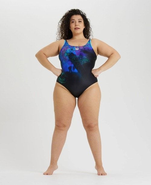 Arena U Back Placement Plus Swimsuit Baddräkt Dam Svarta Olika Färger | XMCTQBN-65