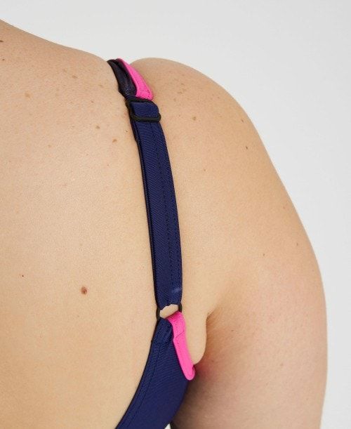 Arena U Back Placement Plus Swimsuit Baddräkt Dam Marinblå Rosa Olika Färger | MVCZHKN-20