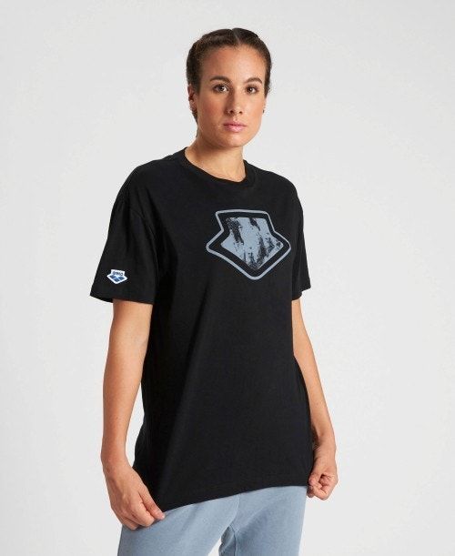 Arena Uni T-shirt Shorts Herr Svarta | ZKMLCAS-10