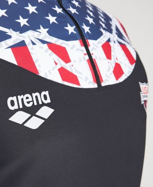 Arena Usa Swimming Team Kit Half Zip Shirt Shorts Herr Svarta | DOYRASB-91