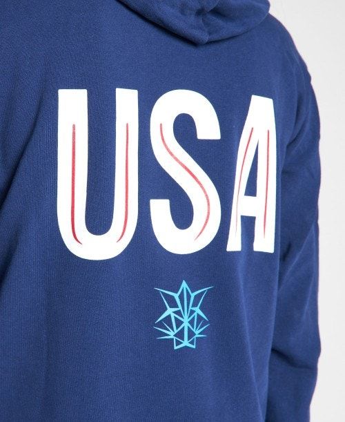 Arena Usa Swimming Team Kit Hooded Zip Jacket Jackor Herr Marinblå | QIZAYNF-01