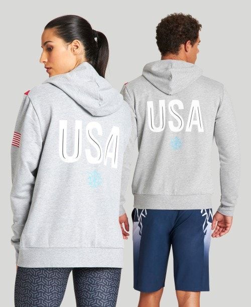 Arena Usa Swimming Team Kit Hooded Zip Jacket Jackor Herr Grå | XHPGEQT-15