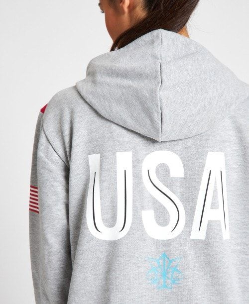 Arena Usa Swimming Team Kit Hooded Zip Jacket Jackor Herr Grå | XHPGEQT-15